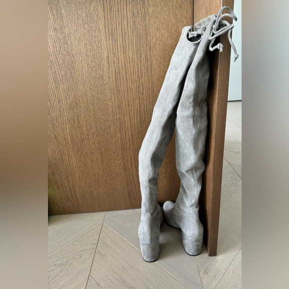 Stuart Weitzman Tieland Over the Knee Boots in Flannel Grey - Picture 4 of 6